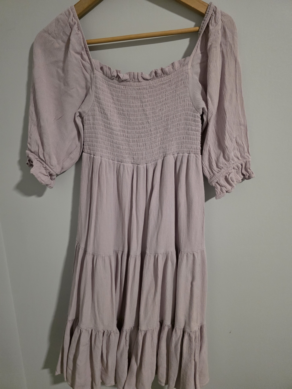 Oak + Fort Smocked Tiered Midi Dress – Blush Pink – Size S - Picture 8 of 12